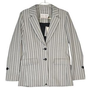 Proenza Schouler White Label Striped Suiting Unconstructed Blazer  4 NEW